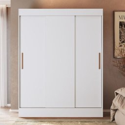 Guarda Roupa Marselha 3 Portas de Correr 2 Gavetas Branco - Doripel - 1