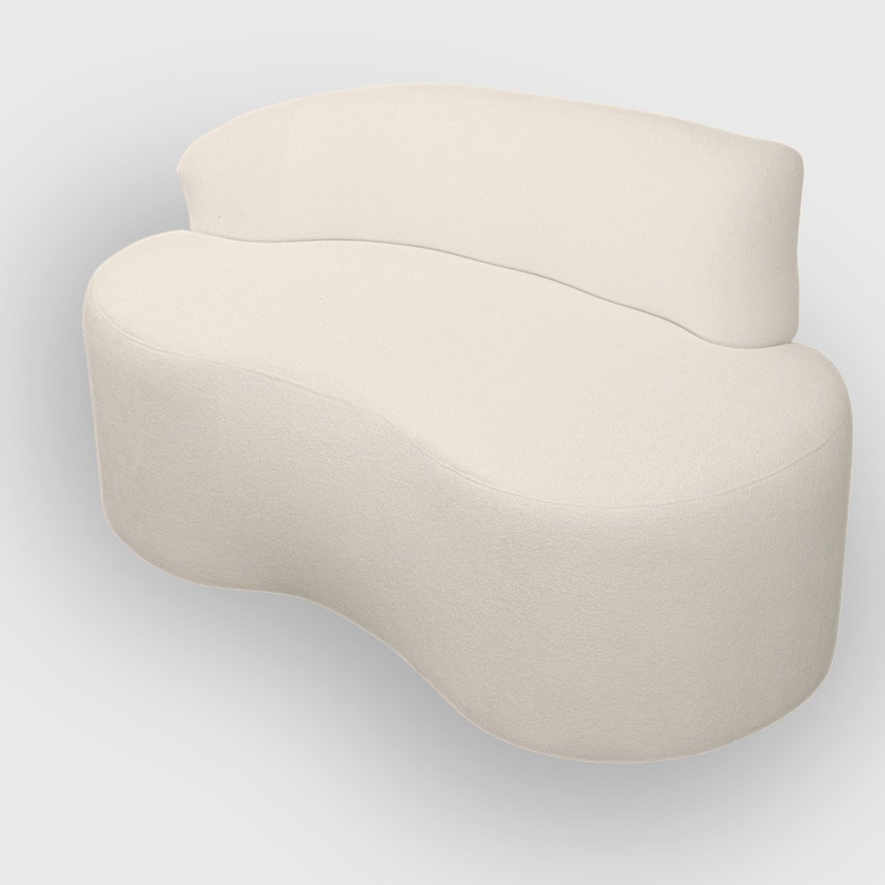 Sofa Organico Curvo 2 Lugares 145 Cm Boucle Branco - 4