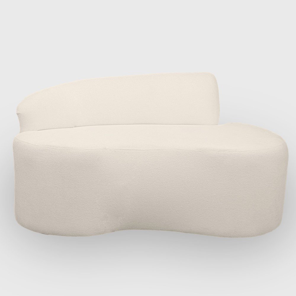 Sofa Organico Curvo 2 Lugares 145 Cm Boucle Branco