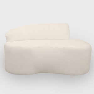 Sofa Organico Curvo 2 Lugares 145 Cm Boucle Branco