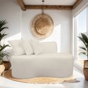 Ver imagem 2 de Sofa Organico Curvo 2 Lugares 145 Cm Boucle Branco