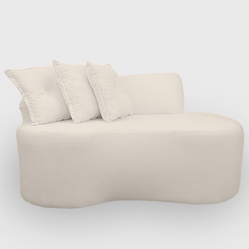 Sofa Organico Curvo 2 Lugares 145 Cm Boucle Branco - 5