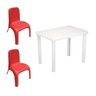 Kit Mesa Plástica Infantil Branca e 2 Cadeiras Vermelha - 1
