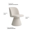 Ver imagem 2 de Cadeira de Jantar Giratória Liz Bouclé Branco - Nexta Casa