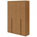 Ver imagem 2 de Guarda-roupa Solteiro Alonzo 4 Portas 2 Gavetas 100% Mdf Amêndoa Clean - Móveis Lopas