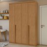Guarda-roupa Solteiro Alonzo 4 Portas 2 Gavetas 100% Mdf Amêndoa Clean - Móveis Lopas - 1