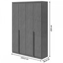 Ver imagem 4 de Guarda-roupa Solteiro Alonzo 4 Portas 2 Gavetas 100% Mdf Amêndoa Clean - Móveis Lopas