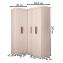Ver imagem 4 de Guarda-roupa Solteiro Modulado Odisseia 5 Portas 12 Prateleiras Branco - Panorama Móveis