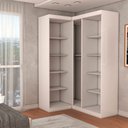 Ver imagem 5 de Guarda-roupa Solteiro Modulado Odisseia 5 Portas 12 Prateleiras Branco - Panorama Móveis