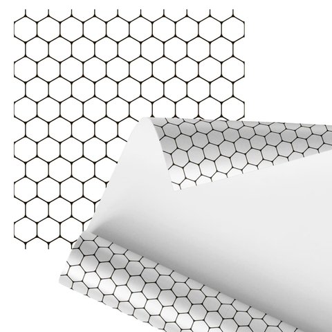 Papel de Parede Adesivo Hexagono Branco Minimalista 2,80m
