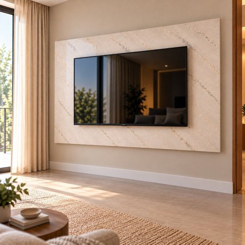 Painel para TV até 75 Polegadas 180x90cm Marmorizado Moderno para Sala de Estar Yescasa