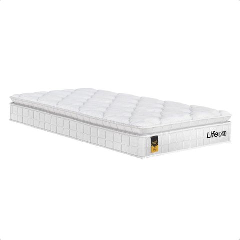 Colchão Solteiro Life D33 Pillow Top Branco 17x88x188cm