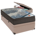 Ver imagem 1 de Cama Box Baú Bege e Colchão Iso Superpocket Molas Ensacadas Solteiro Ortobom