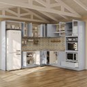 Ver imagem 2 de Cozinha Planejada 12 Peças sem Tampo com Cristaleira e Kit Lat Marselha CabeCasa MadeiraOriginals Azul/Sereno
