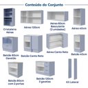 Ver imagem 6 de Cozinha Planejada 12 Peças sem Tampo com Cristaleira e Kit Lat Marselha CabeCasa MadeiraOriginals Azul/Sereno