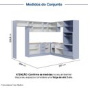 Ver imagem 4 de Cozinha Planejada 12 Peças sem Tampo com Cristaleira e Kit Lat Marselha CabeCasa MadeiraOriginals Azul/Sereno
