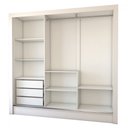 Ver imagem 5 de Guarda-roupa Casal Castela 3 Portas 3 Gavetas com Espelho Branco - Panorama Móveis