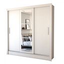 Ver imagem 1 de Guarda-roupa Casal Castela 3 Portas 3 Gavetas com Espelho Branco - Panorama Móveis