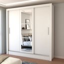 Ver imagem 3 de Guarda-roupa Casal Castela 3 Portas 3 Gavetas com Espelho Branco - Panorama Móveis