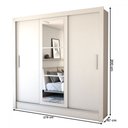 Ver imagem 4 de Guarda-roupa Casal Castela 3 Portas 3 Gavetas com Espelho Branco - Panorama Móveis