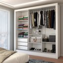 Ver imagem 2 de Guarda-roupa Casal Castela 3 Portas 3 Gavetas com Espelho Branco - Panorama Móveis