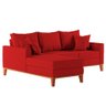 Sofá 3 Lugares Beny com Chaise Esquerdo Suede Vermelho - 4