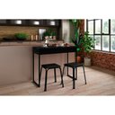 Ver imagem 1 de Mesa para Cozinha Dobrável 1590 C- 2 Banquetas Preto - Carraro