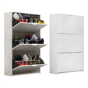 Ver imagem 2 de Sapateira Vertical 3 Portas Basculantes 18 Pares Armário Multiuso Quarto Hall de Entrada Branco