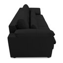 Ver imagem 7 de Sofá Retrátil Manual Sala de Estar Nolan Bipartido 332cm Conforto Premium em Couro Preto G58 - Gran 