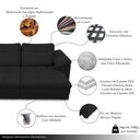 Ver imagem 3 de Sofá Retrátil Manual Sala de Estar Nolan Bipartido 332cm Conforto Premium em Couro Preto G58 - Gran 