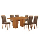 Ver imagem 5 de Conjunto de Jantar Eloise 6 Lugares Tampo MDF Cadeiras Lorena Veludo Bege 180cm Moderna