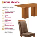 Ver imagem 4 de Conjunto de Jantar Eloise 6 Lugares Tampo MDF Cadeiras Lorena Veludo Bege 180cm Moderna