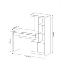 Ver imagem 5 de Escrivaninha Estante com 2 Portas Gaveta Branco Tecnomobili Me4143 Cor: Nogal