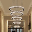 Ver imagem 1 de Lustre Pendente 5 Anéis Cristal Led 168w 3000k Bivolt Paris Luz