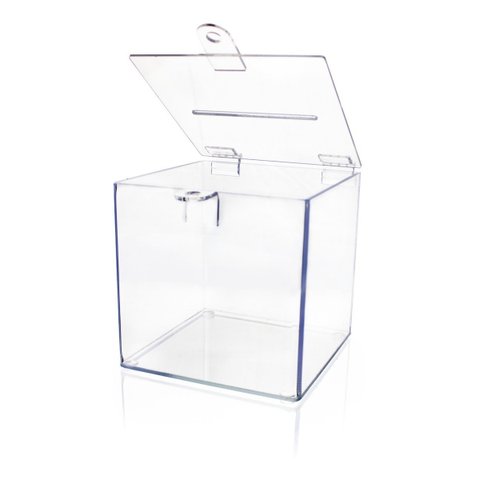 Urna Acrílico Sorteio Caixa Sugestões Cubo 25 Cm X 25 Cm