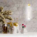 Ver imagem 2 de Luminária Empire Quadrado Pendente Bolhas Cristal Cabeceira Original Dourado Prata Rose