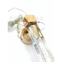 Ver imagem 5 de Luminária Empire Quadrado Pendente Bolhas Cristal Cabeceira Original Dourado Prata Rose