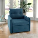 Ver mais imagens de Poltrona Icaria 3 em 1 Poltrona Chaise Cama Azul Estofama