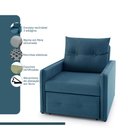 Ver imagem 3 de Poltrona Icaria 3 em 1 Poltrona Chaise Cama Azul Estofama
