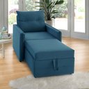 Ver imagem 1 de Poltrona Icaria 3 em 1 Poltrona Chaise Cama Azul Estofama
