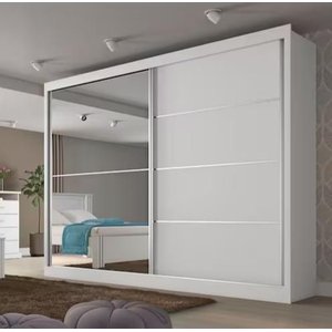 Guarda-roupa Casal Verona Plus 1 Porta com Espelho - Branco