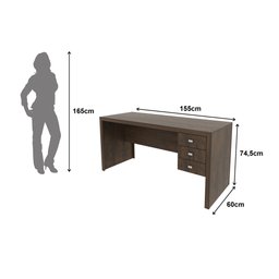 Mesa para Escritório 155cm com 3 Gavetas Reversível ME4113 - 4