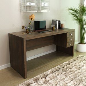 Mesa para Escritório 155cm com 3 Gavetas Reversível ME4113