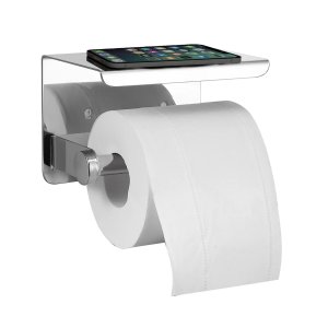 Suporte Papel Higienico Inox Banheiro Lavabo Prateleira Apoio Celular Objeto Parede Multiuso Compre 