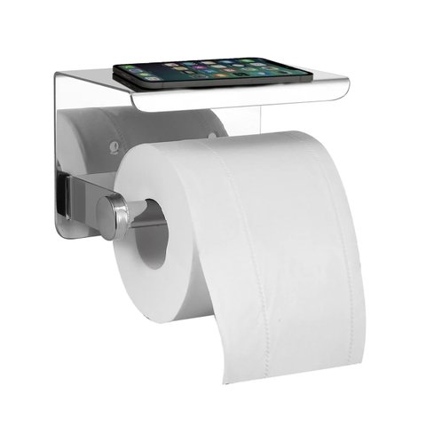 Suporte Papel Higienico Inox Banheiro Lavabo Prateleira Apoio Celular Objeto Parede Multiuso Compre 