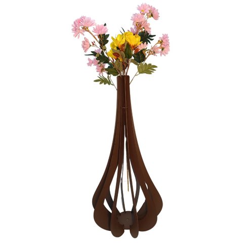 Vaso de Chão Decorativo Grande Mdf Ibiza:preto/90x42cm