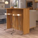 Ver imagem 1 de Bancada para Cozinha 1,28m Ripado Munique Freijó Indekes