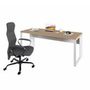 Ver mais imagens de Mesa Escrivaninha Industrial F5 Office g sem Gavetas MDP 190cm Macadâmia com Branco F5