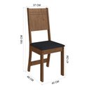 Ver imagem 6 de Conjunto Sala de Jantar Fidelitá Atenas 150cm com 6 Cadeiras Noce/off-white Assento Preto