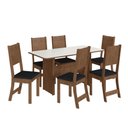 Ver imagem 2 de Conjunto Sala de Jantar Fidelitá Atenas 150cm com 6 Cadeiras Noce/off-white Assento Preto